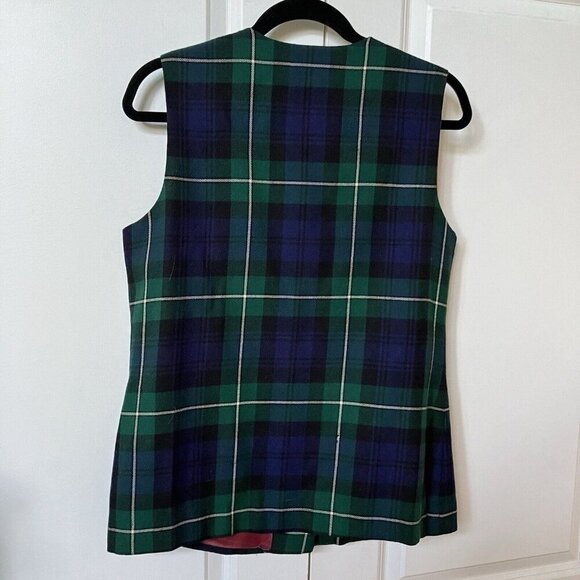 Vintage Moffat Vest Handloom Weavers Tartan Plaid Wool Vest Kilmahog Scotland - Picture 2 of 6